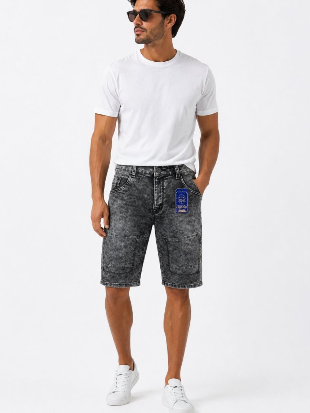 Oxygen Dept Men's Black Acid Wash Denim Shorts - Size 32 - NWT
